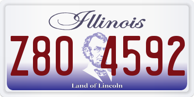 IL license plate Z804592