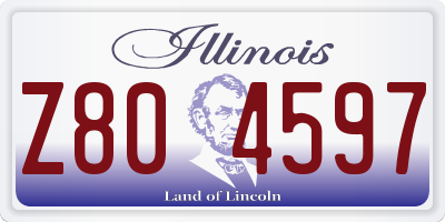 IL license plate Z804597