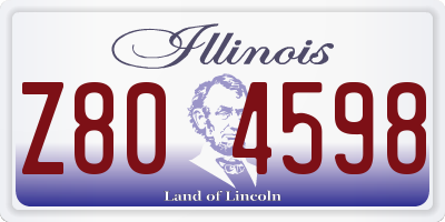 IL license plate Z804598