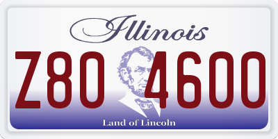 IL license plate Z804600