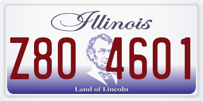 IL license plate Z804601