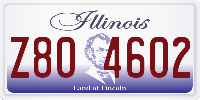 IL license plate Z804602