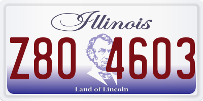 IL license plate Z804603