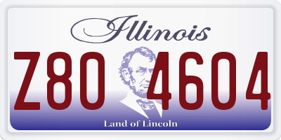 IL license plate Z804604