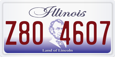 IL license plate Z804607