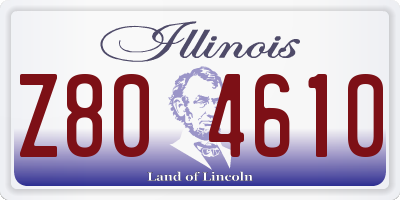 IL license plate Z804610