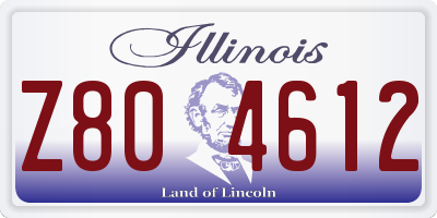 IL license plate Z804612