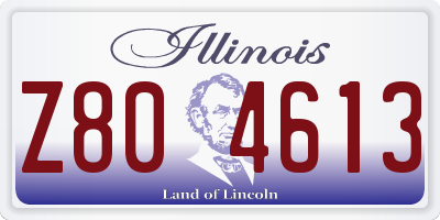 IL license plate Z804613
