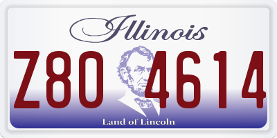 IL license plate Z804614