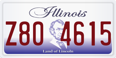 IL license plate Z804615