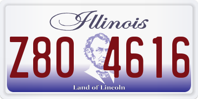 IL license plate Z804616
