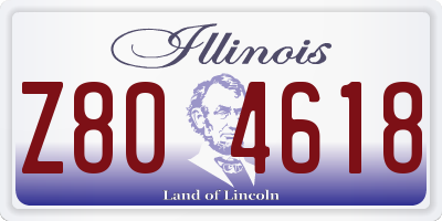 IL license plate Z804618