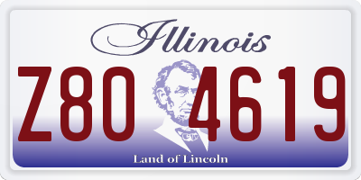 IL license plate Z804619