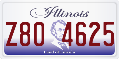 IL license plate Z804625