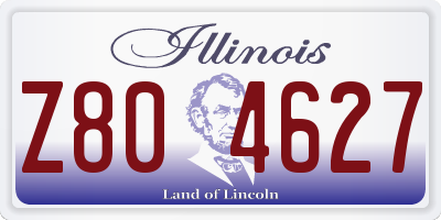 IL license plate Z804627