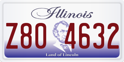 IL license plate Z804632