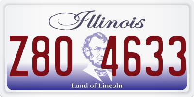 IL license plate Z804633