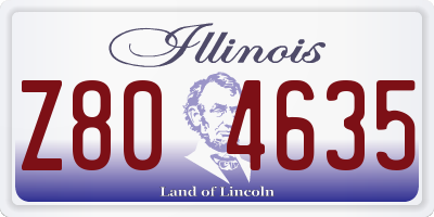 IL license plate Z804635