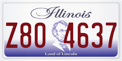 IL license plate Z804637