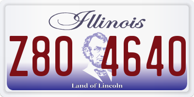 IL license plate Z804640