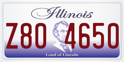 IL license plate Z804650
