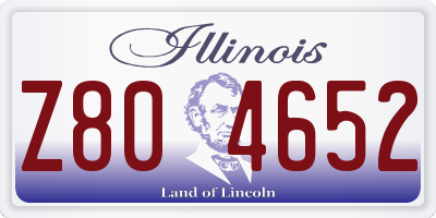 IL license plate Z804652