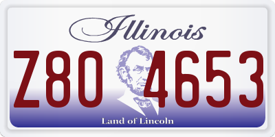 IL license plate Z804653