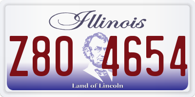 IL license plate Z804654