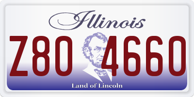 IL license plate Z804660