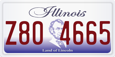 IL license plate Z804665