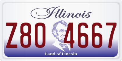 IL license plate Z804667