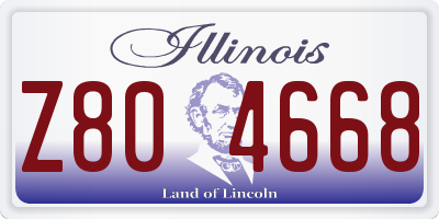 IL license plate Z804668
