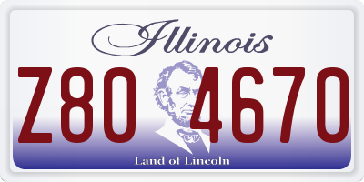 IL license plate Z804670