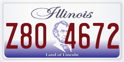 IL license plate Z804672