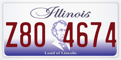 IL license plate Z804674