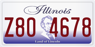 IL license plate Z804678