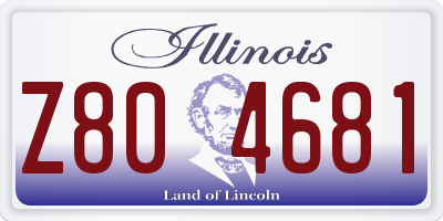 IL license plate Z804681