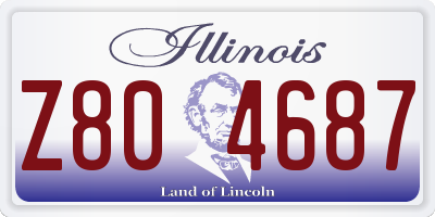 IL license plate Z804687