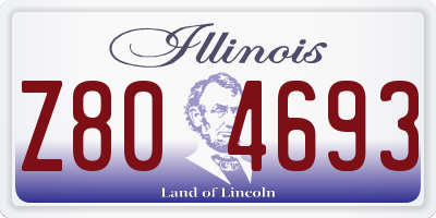 IL license plate Z804693