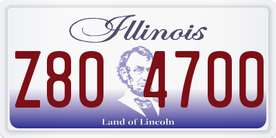 IL license plate Z804700
