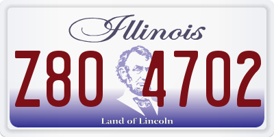 IL license plate Z804702
