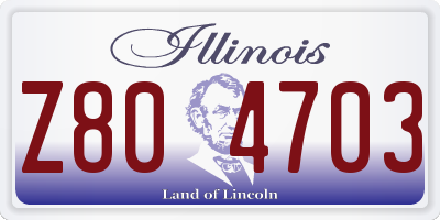 IL license plate Z804703