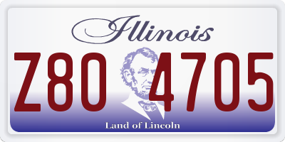 IL license plate Z804705