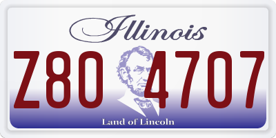IL license plate Z804707