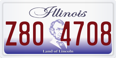 IL license plate Z804708