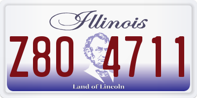IL license plate Z804711