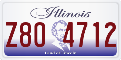 IL license plate Z804712