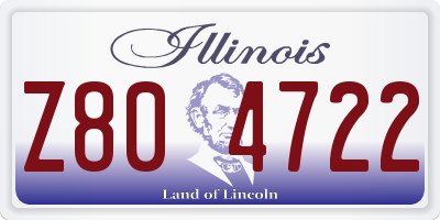 IL license plate Z804722