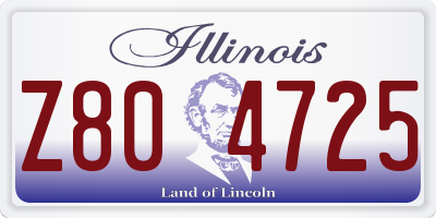 IL license plate Z804725