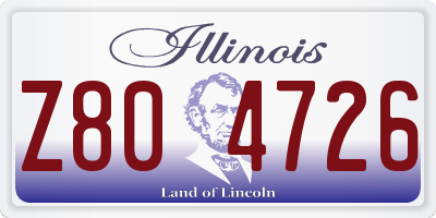 IL license plate Z804726